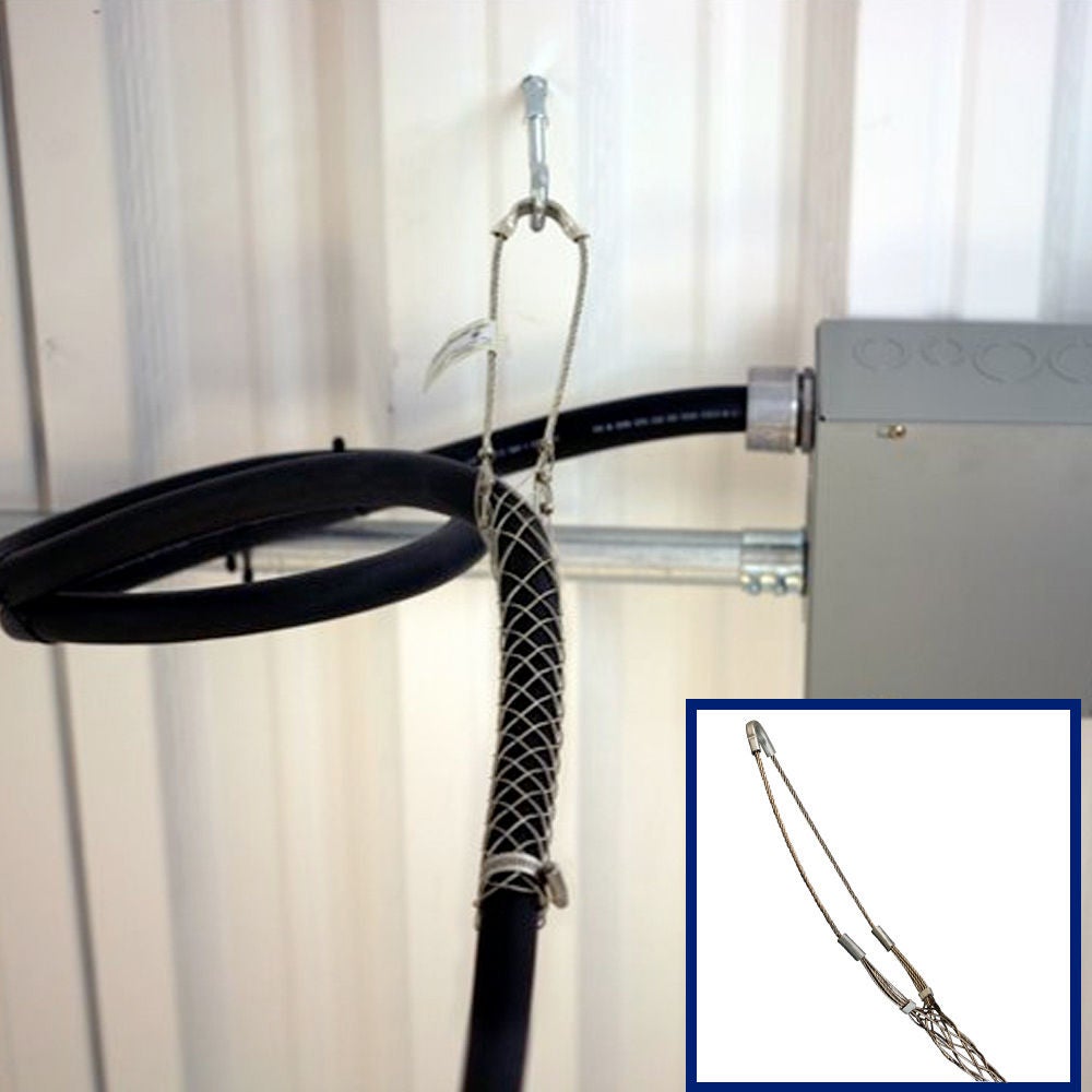 Poignées de soutien soulageant la tension sur la boîte d’alimentation montée au plafond