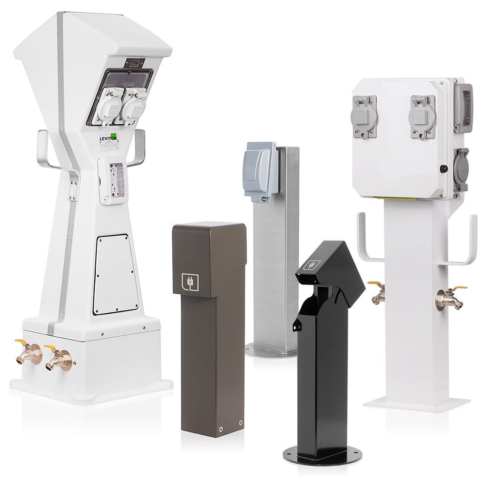 Groupement de socles d’alimentation pour véhicules de loisirs et marines standard