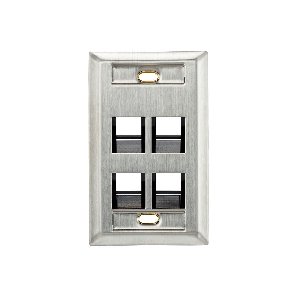 Plaques murales inclinées QUICKPORT en acier inoxydable avec fenêtres d’identification